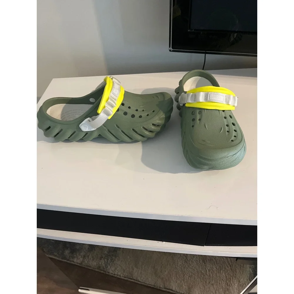 Crocs Echo Clog Green Tumbleweed Lime Yellow Mens 9 Womens 11 207937-2V0